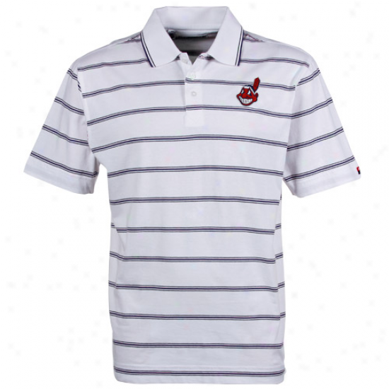 Cutter & Buck Cleveland Indians Pure Griffin Baywood Striped Polo-