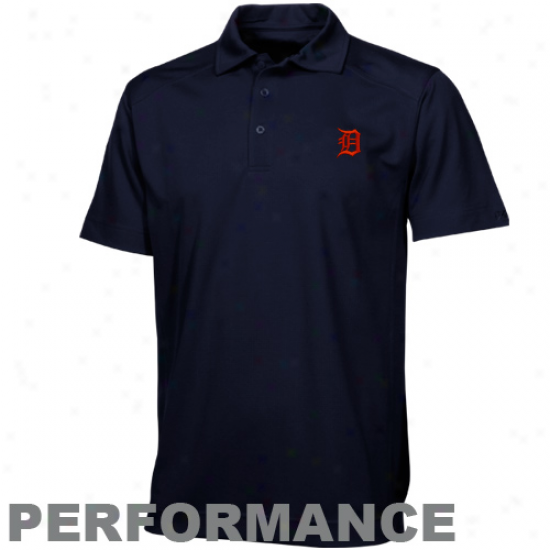 Cutter & Buck Detroit Tigers Navy Blue Genre Performance Polo