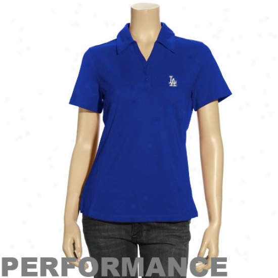 Cutter & Buck L.a. Dodgers Ladies Royal Dismal Championship Performance Polo