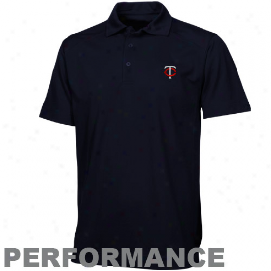 Cutter & Buck Minnesota Twins Navy Blue Drytec Performance Polo