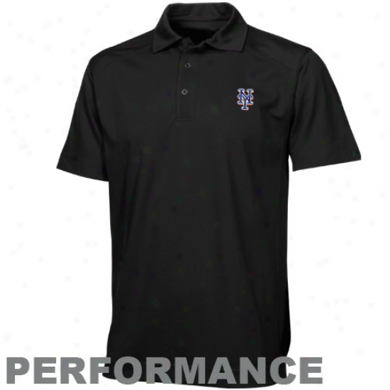 Cutter & Buck New York Mets Black Genre Peerformance Polo