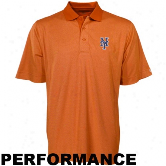 Cutter & Buck New York Mets Orange Birdseye Performance Polo