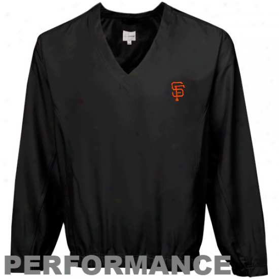 Cutter & Buck San Francisco Giants Black Astute Performance Pullover Windshirt