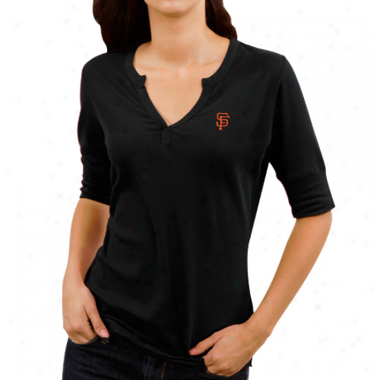 Cutter & Buck San Francisco Giants Ladies Assist Waffle Knit Premium Be broken V-neck T-shirt -Wicked