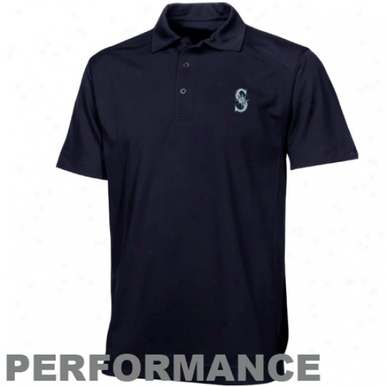 Cutter & Buck Seattle Mariners Ships Blue Genre Performancce Polo