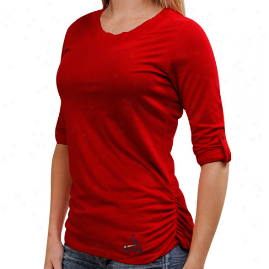 Cutter & Buck St. Louis Cardinals Ladies Fellowship Three-quarter Sleeve Premium T-shirt - Red