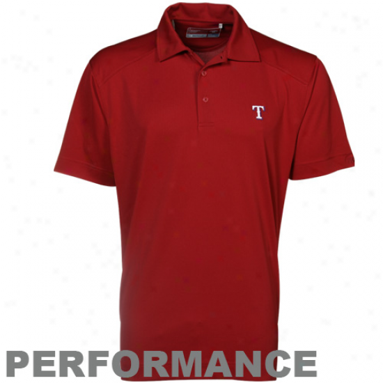 Cutter & Bucj Texas Rangers Red Genre Performance Polo