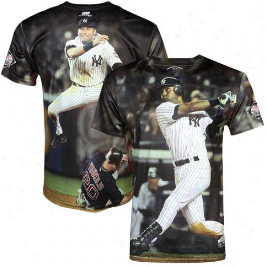 Derek Jeter New York Yankees 3000 Hits Total Three60 Performance Premium T-shirt