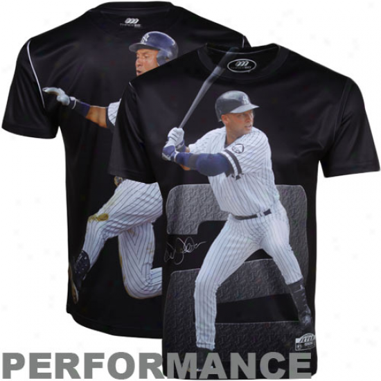 Derek Jeter New York Yankees Total Three60 Graphite Series Performance Premium T-shirt - Black