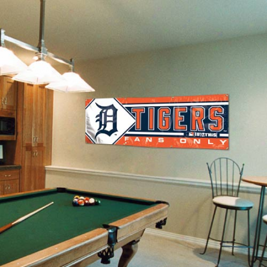 Detroit Tigers 2' X 6' Orange-navy Azure Fans Only Vinyl Banner