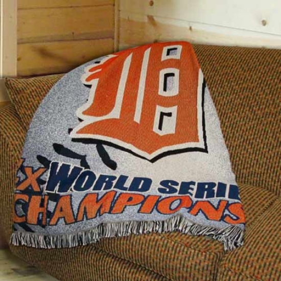 Detroit Tigers  4-time World Series Champions Woven Throw Blanket