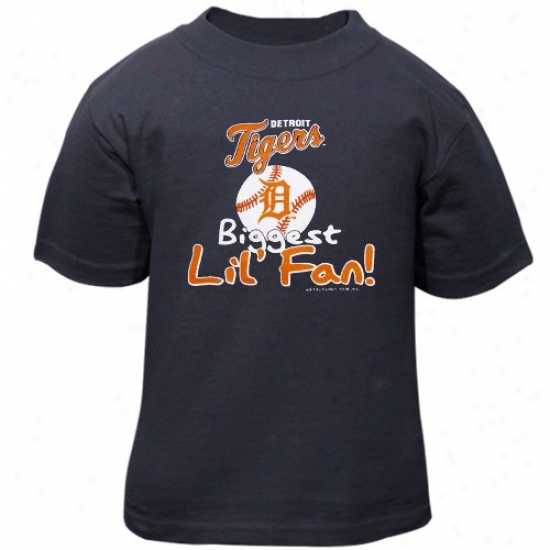 Detroit Tigers Babe Navy Blue Biggest 'lil Fan T-shirt