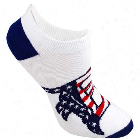 Detroit Tigers Ladies White Patrootic Ankle Socks