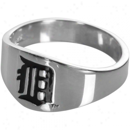 Detroit Tigers Logo Sterling Gentle Ring