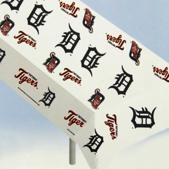 Detroit Tigers Mlb Team Logo Plasric Tabkecloth