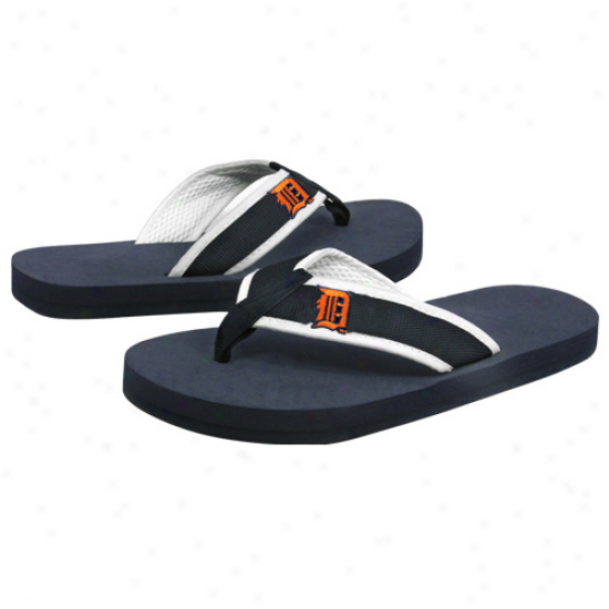 Detroit Tigers Navy Blue Basic Unisex Flip Flops