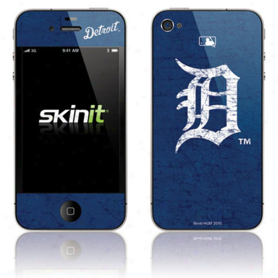 Detroit Tigers Navy Blue Iphone 4 Distressed Skin