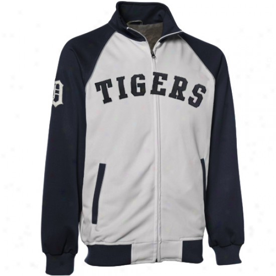 Detroit Tigers White-navy Dismal Track Jacket