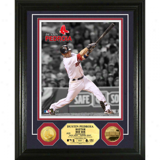 Dustin Pedroia Boston Red Sox 24kt Gold Coin Photomlnt