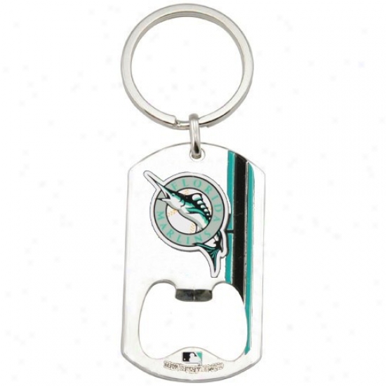 Florida Marlins 2010 Dog Tag Bottle Opener Keychain