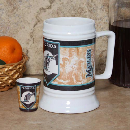 Florida Marlins 20oz. Stein & 2oz. Shot Glass Set