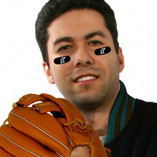 Florida Marlins 3-;air Team Logo Eye Black Strips