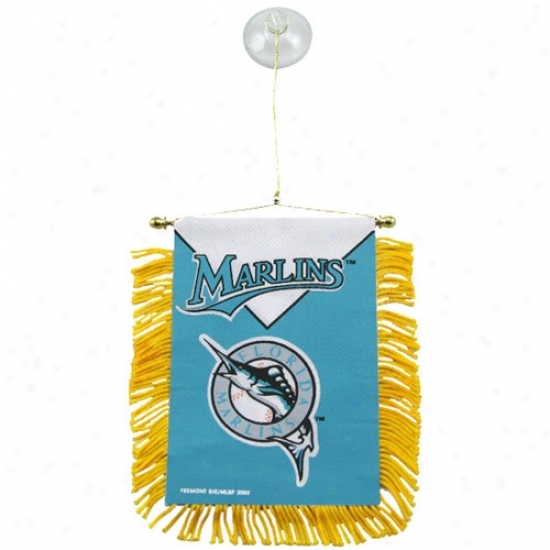 "florida Marlins 3.5"" X 4.5"" Team Mini Banner Flag"