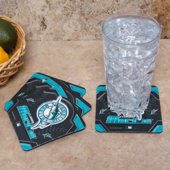 Florida Marlins 4-pack Siblimated Logo Neoprene Coaster Set