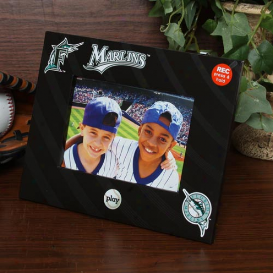 Florida Marlins 4'' X 6'' Black Talking Picture Frame