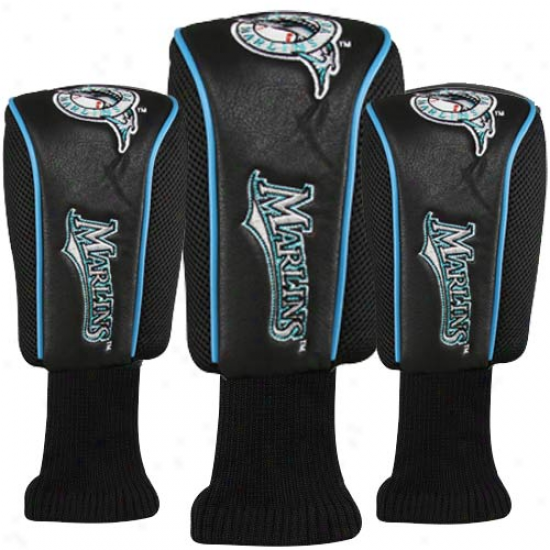 Florida Marlins Black-blue 3-pack Golf Club Headcovers