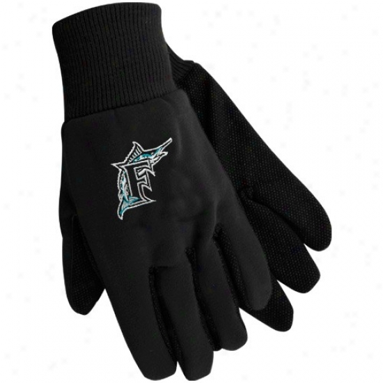 Florida Marlins Black Utility Gloves