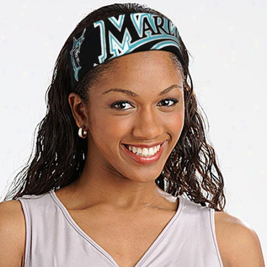Florida Marlins Ladies Black Fanband Jersey Headband