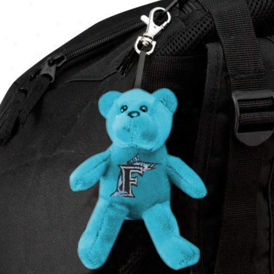 Florida Marlins Teal Plush Bear Keychain