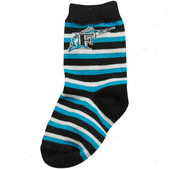 Florida Marlihs Toddler Sport Stripe Socks - Teal/black