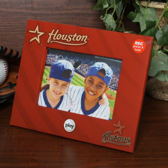 Houston Astros 4'' X 6'' Brick Red Talking Picture Frame