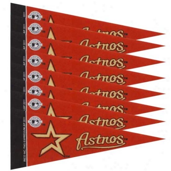 Houston Astros 8-pack 4'' X 9'' Brick Red Mini Pennant Set