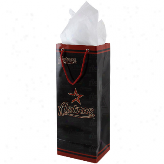Houston Astros Black Bottle Gift Bag