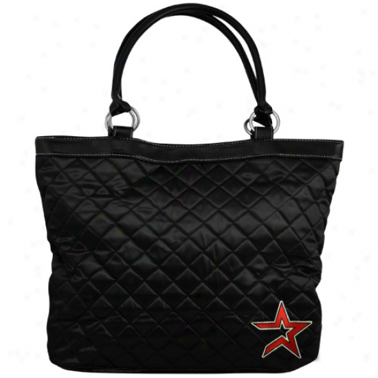 Houston Astros Ladies Black Quilted Tote Bag