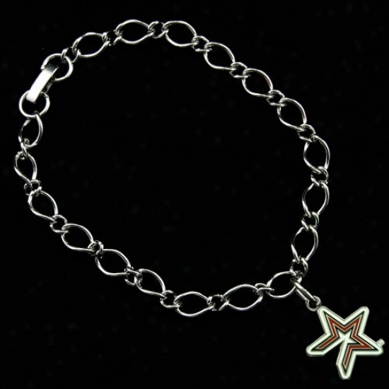 Houston Astros Ladies Silver-tone Cnarm Bracelet