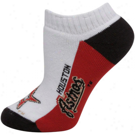 Houston Astros Ladies White Color Block Script Ankle Socks