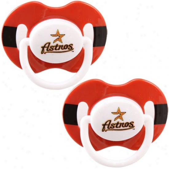 Houston Astroe Red-black Striped 2-pack Team Logo Pacifiers