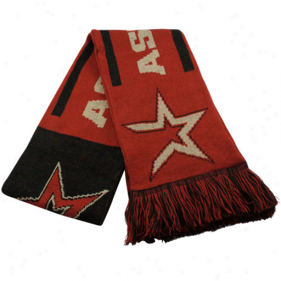 Houston Astros Sedona Red Team Fringed Knit Scarf