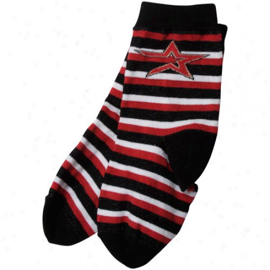 Houston Astros Toddler Sport Stroke  Socks - Black/brick Red