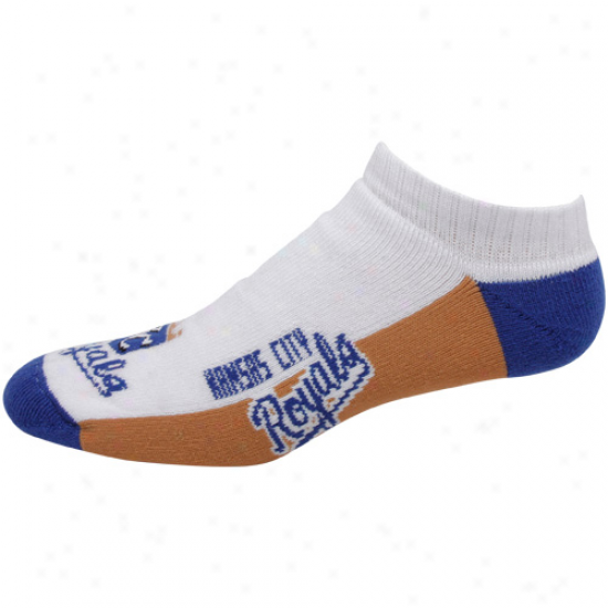Kansas City Royals Tinge Block Ankle Socks - White