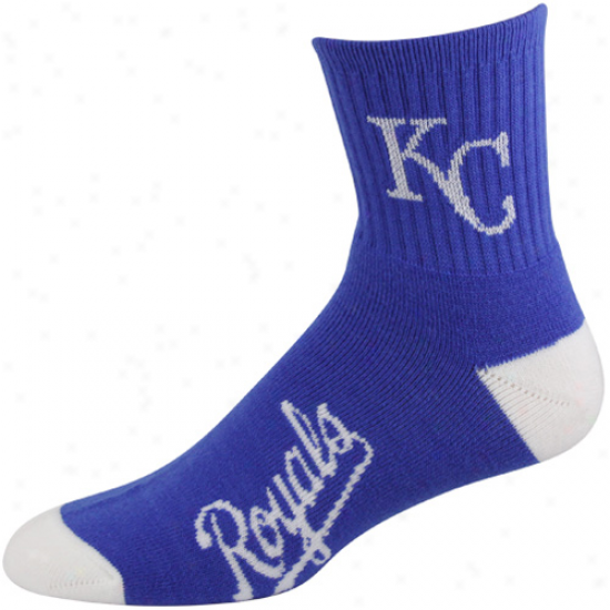 Kansas City Royals Dual-color Team Logo Socks - Royal Blue/white