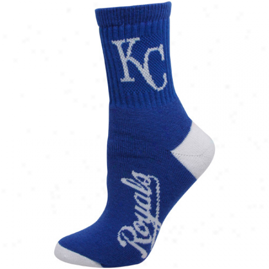 Kansas City Royals Ladies Royal Blue-white Dual-color Team Logo Crew Socks