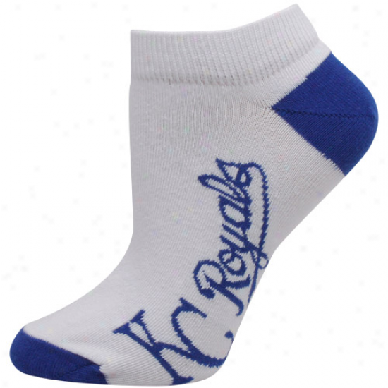 Kansas City Royals Ladies White Vaulted Team Name Ankle Socks