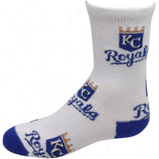 Kansas Cify Royals Preschool Allover Crew Socks - White