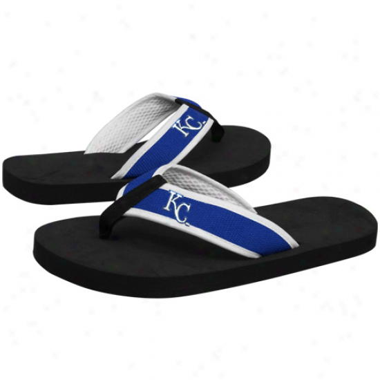 Kansas City Royals Royal Blue-black Basic Unisex Flip Flops