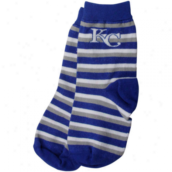 Kansas City Royals Toddler Sport Stripe Socks - Royal Blue/silver